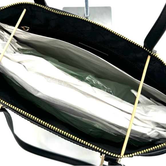 Michael Kors Large Charlotte TZ Tote Bag Black/Gold - Picture 10 of 11